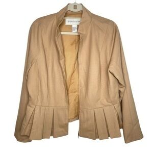 Doncaster Peplum Blazer Jacket Tan Size 14